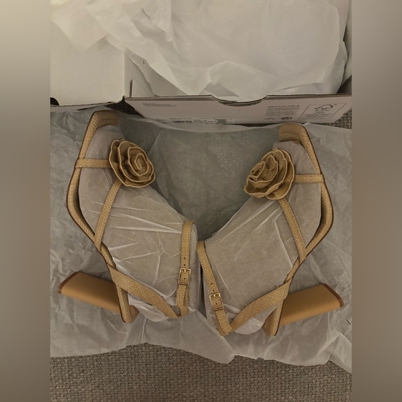 ALDO SiennaMae Raffia Heeled Sandals Natural Beige – Size 9 brand new - Picture 15 of 16